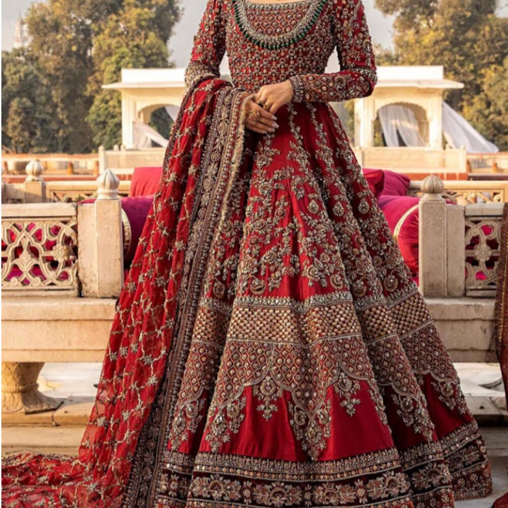 maria b bridal lehenga